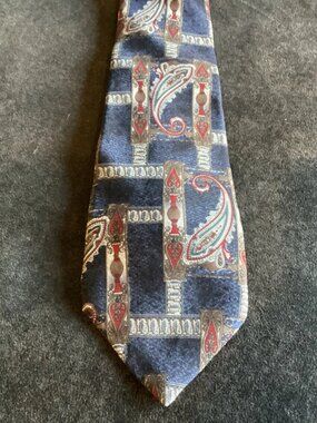 VTG REQUIREMENTS Blue Paisley 100% Italian Silk Necktie
